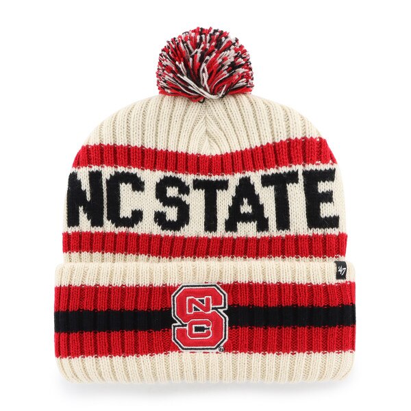 White/Black/Red Cuffed Knit Hat Wit